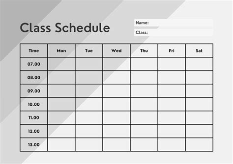 class schedule and quota